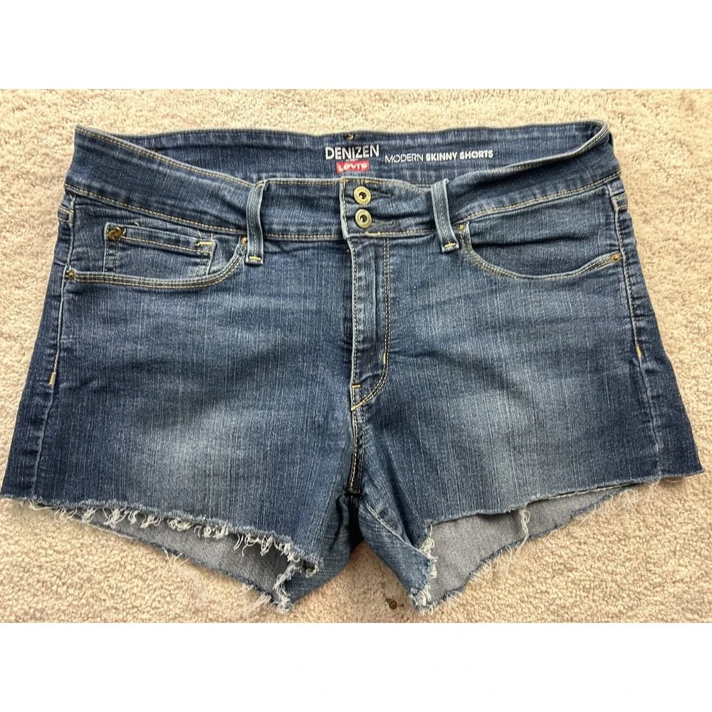 Denizen Levi's Women's Denim Modern Skinny Shorts Size 18 Blue
